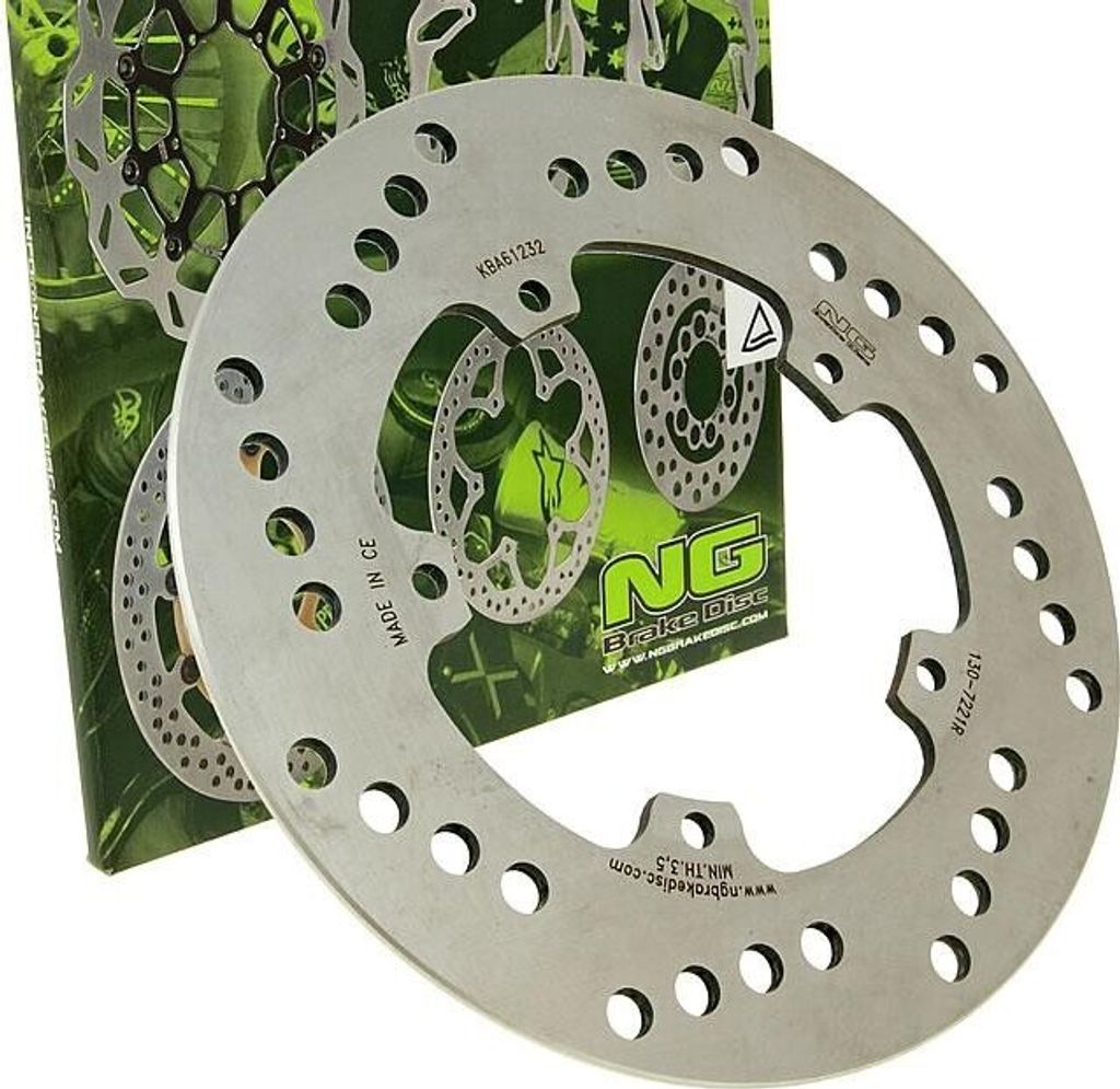 NG Bremsscheibe 130 - 199 / 97 / 4mm 5 Loch kompatibel mit Piaggio Sfera Restyling, Vespa Sprint 3V PX ET2 Gilera Runner VX DNA LX Hexagon LXT Quar...