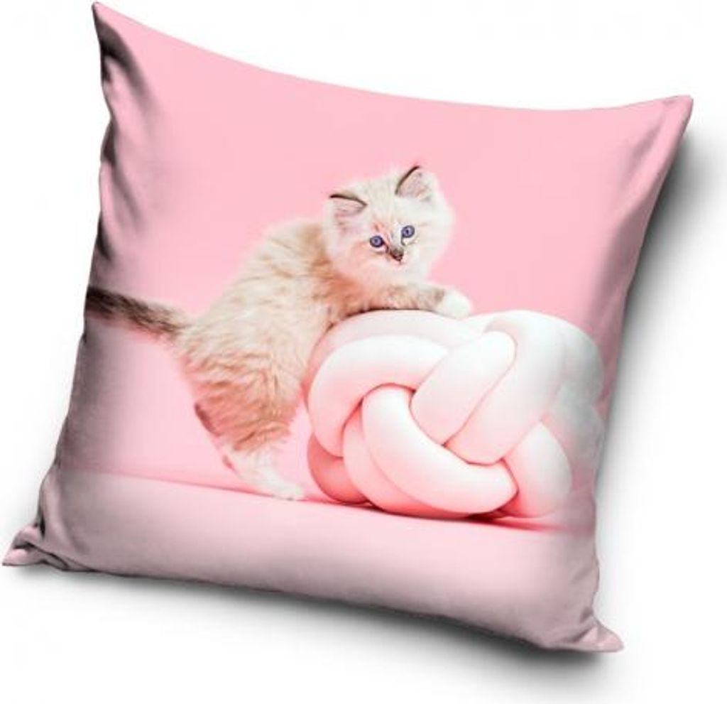 CARBOTEX Kopfkissenbezug 40/40cm PINK CAT, PNL213001