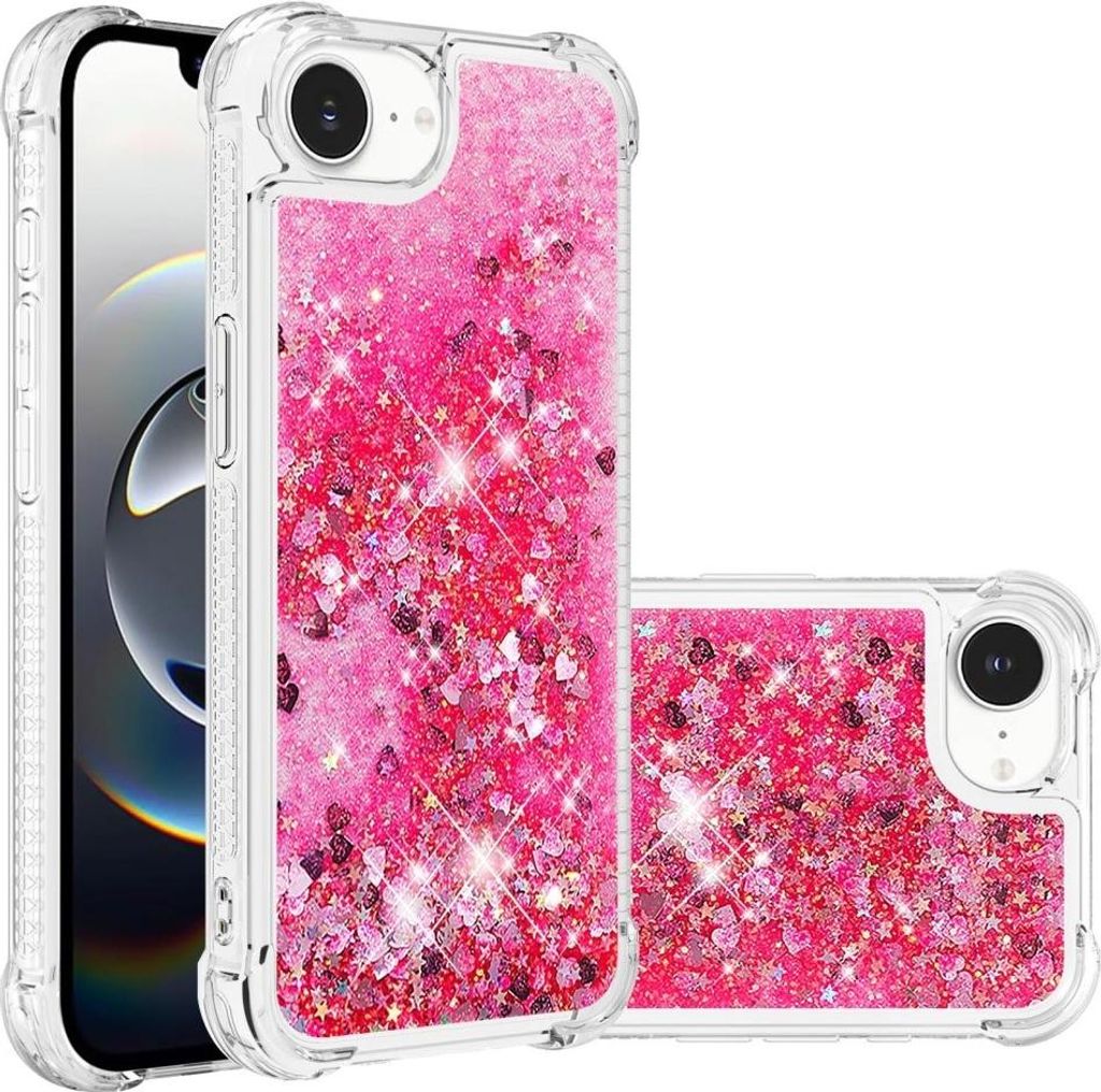 iPhone 16e / 17e Hülle - Coverup Liquid Glitzer Back Cover - Pink
