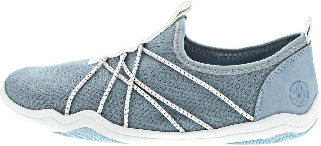 Rieker Damen Slipper sportlich aus Stoff mit Gummizug und Produktbild 