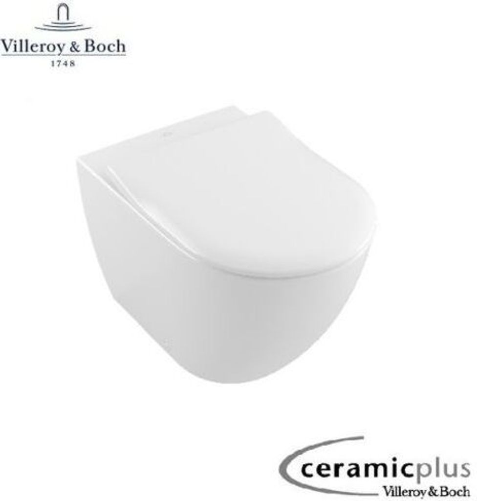 Villeroy & Boch Subway 2.0 Wand WC spülrandlos mit Ceramic Plus und SoftClose WC-Sitz, weiß