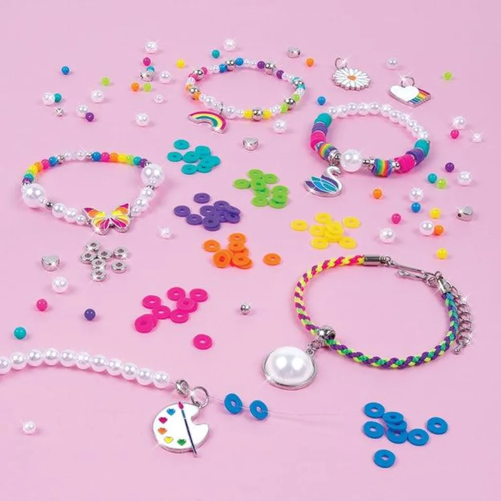Kit de Création de Bracelets et Bijoux DIY Arc-en-Ciel pour Filles 8 Ans