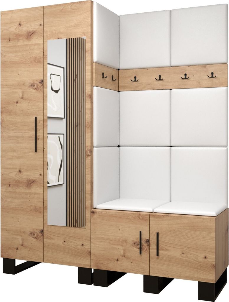 Garderobe ARTIN Set 14 mit gepolsterten Paneelen Industrial Design