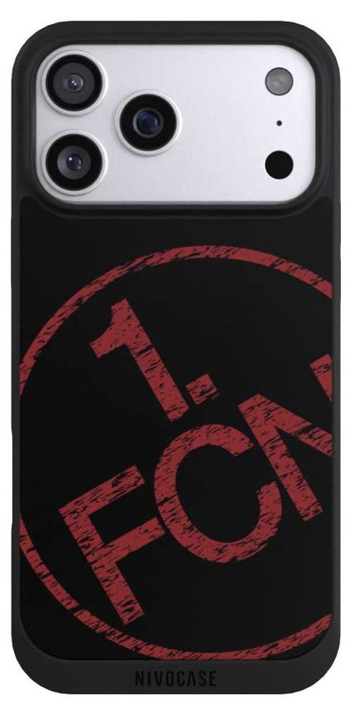 NIVOCASE Handyhülle für Apple iPhone 17 Pro Max Hülle NIVOpure Case Schwarz 1. FCN Fanartikel Textur
