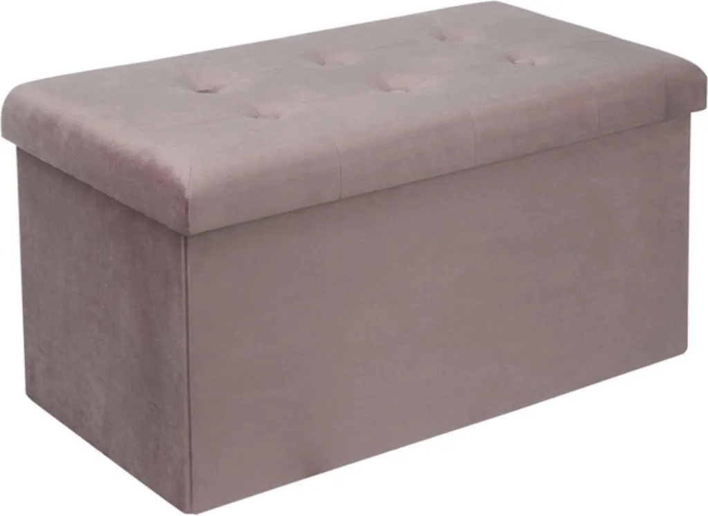 Gagnez de la place avec le banc de rangement Nero rose 76x38x38 velours
