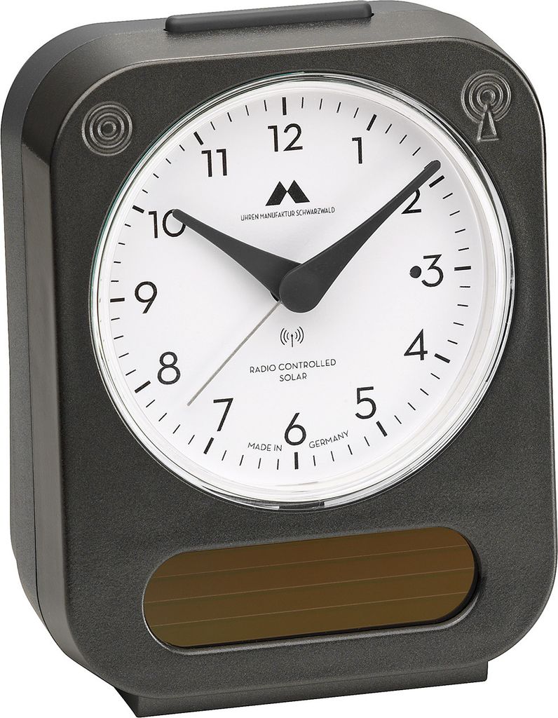 Uhren Manufaktur Schwarzwald Funk-Solar-Wecker, längere
