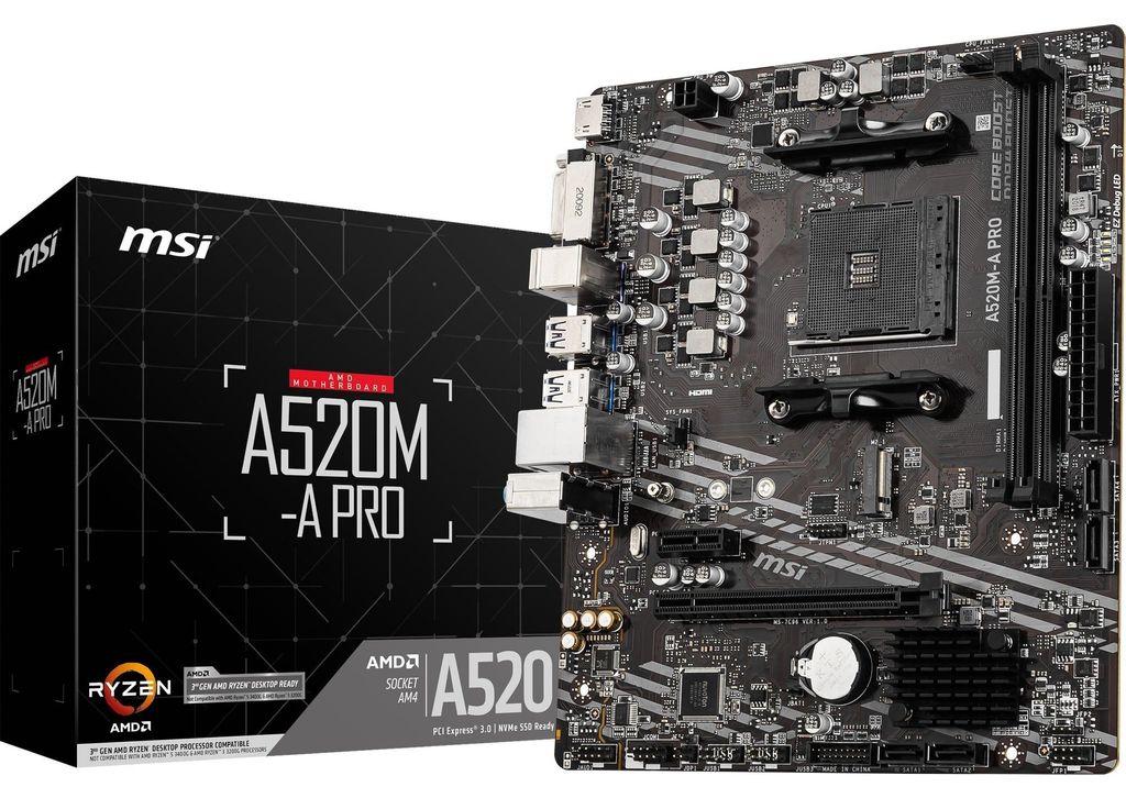 MSI A520M-A PRO - Motherboard - micro ATX - Socket AM4 - Produktbild 