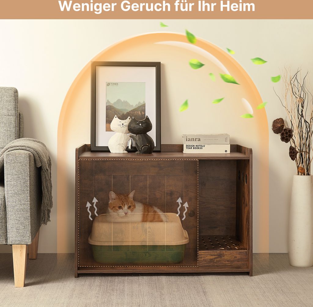 Mondeer Katzenschrank Katzentoilette mit abnehmbare Produktbild 3
