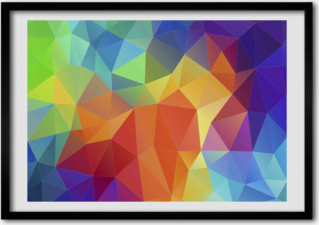 Bild - Bilderrahmen - 100 cm x 70 cm - MDF - Rahmen - Foto - Wandkunst geometrischer Hintergrund