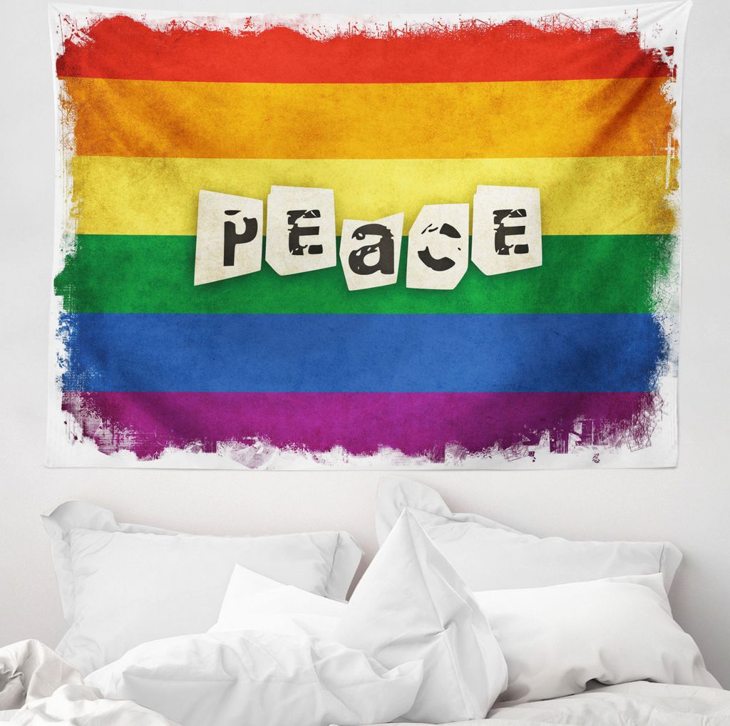ABAKUHAUS Stolz Wandteppich, Schmutz-Flagge Friedenswort aus Weiches Mikrofaser Stoff Waschbar ohne Verblassen Digitaldruck, 150 x 110 cm, Mehrfarbig