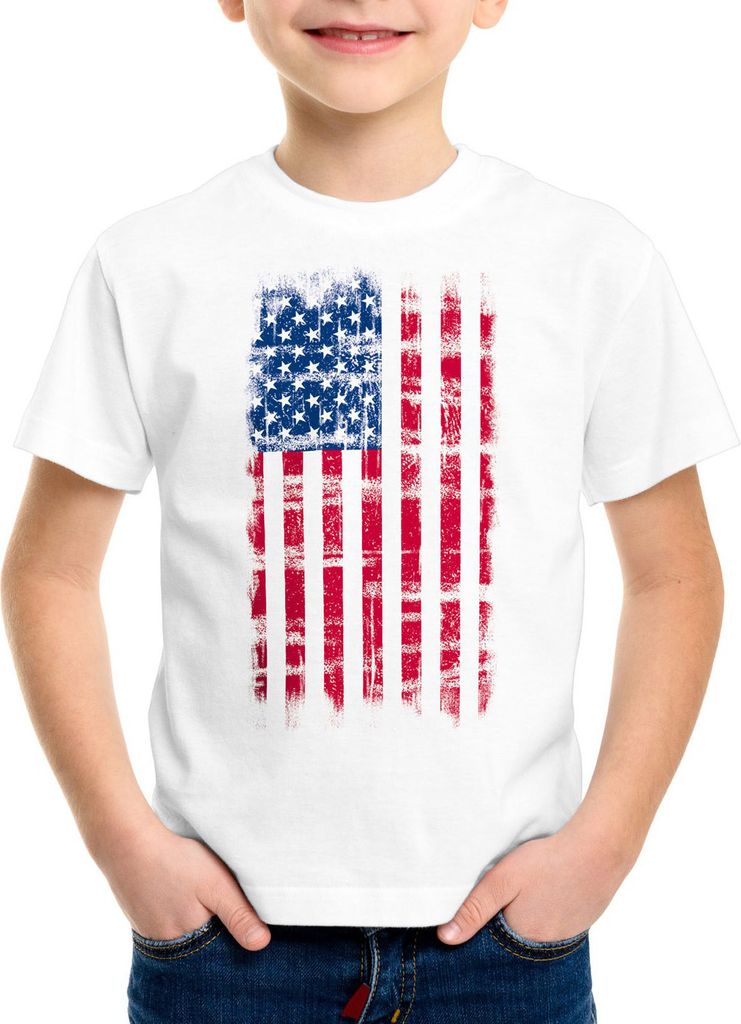 BaumwolleCloud USA Vintage Flagge T-Shirt Kinder