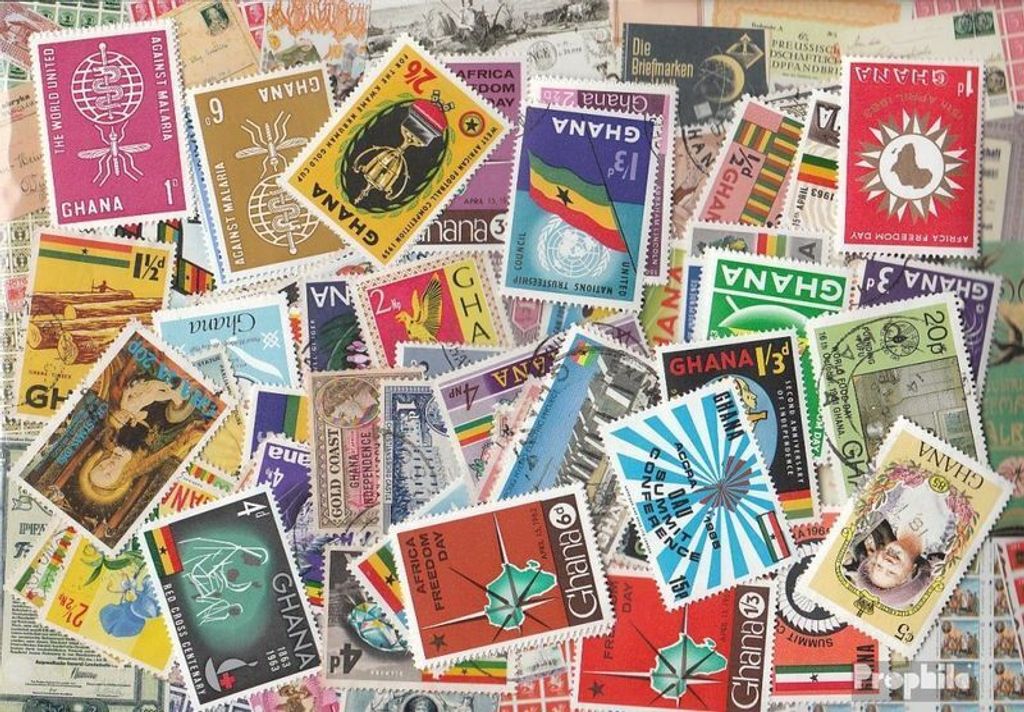 Briefmarken Ghana 1.000 verschiedene Marken