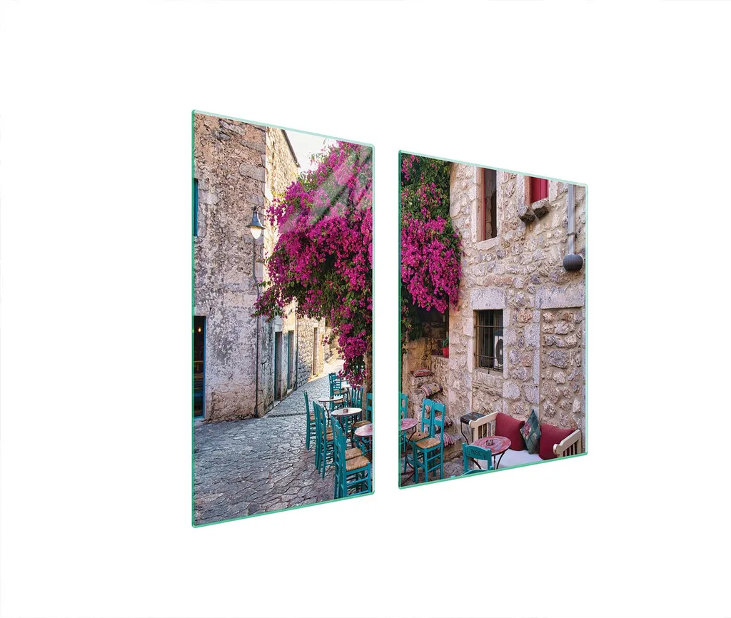 Piastre copri fornelli 2 pezzi 90x52 Copri piano cottura in ceramica tagliere in vetro fiori di corsia