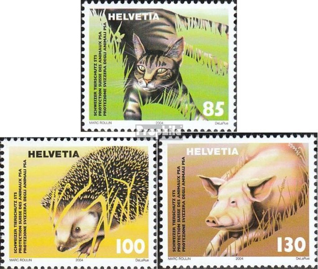 Briefmarken Schweiz 2004 Mi 1886-1888 (kompl.Ausg.) postfrisch Tierschutzvereine