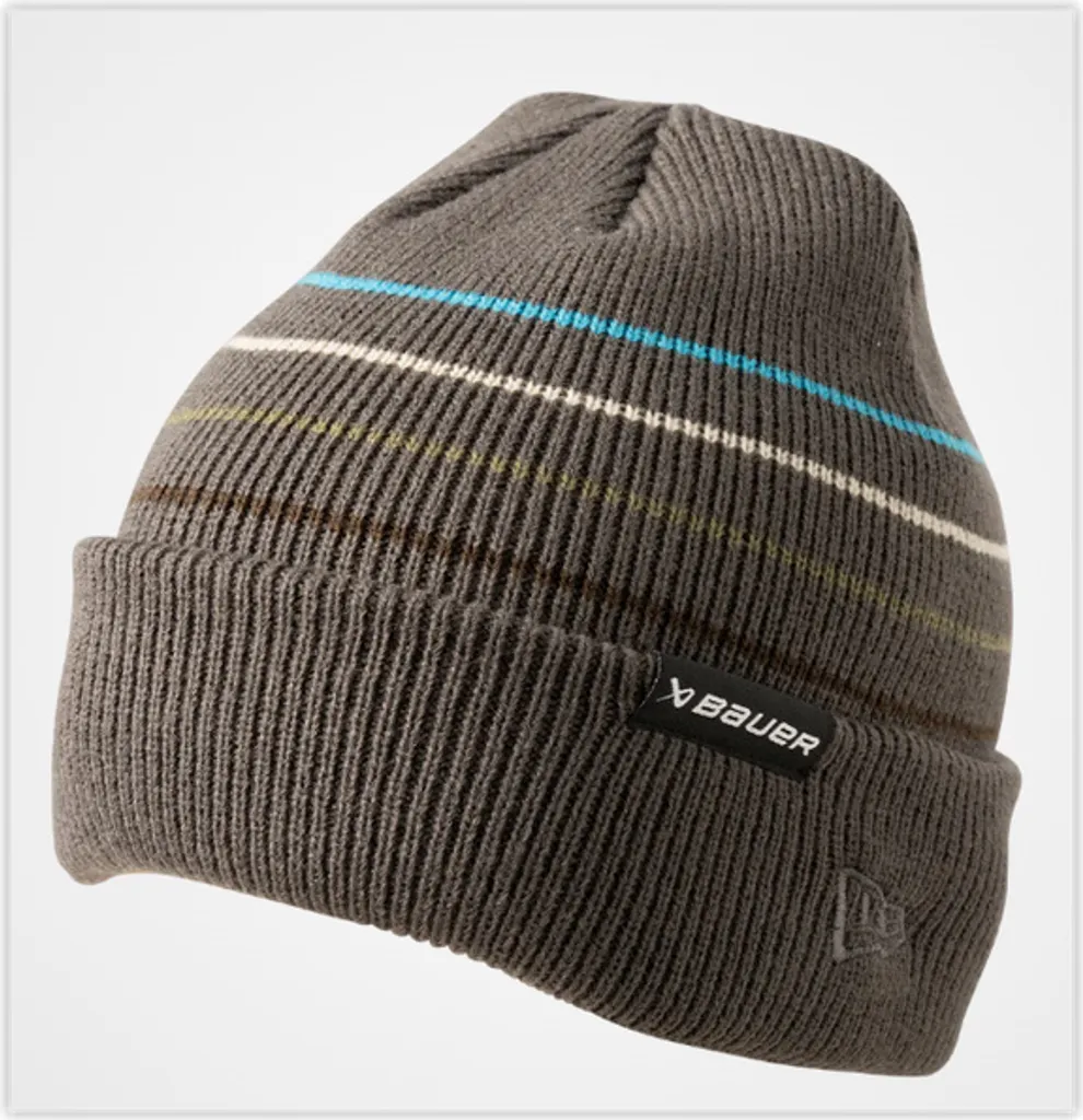 Bauer New Era Striped Toque Gris - Bonnet Tricoté Chaud Taille Senior