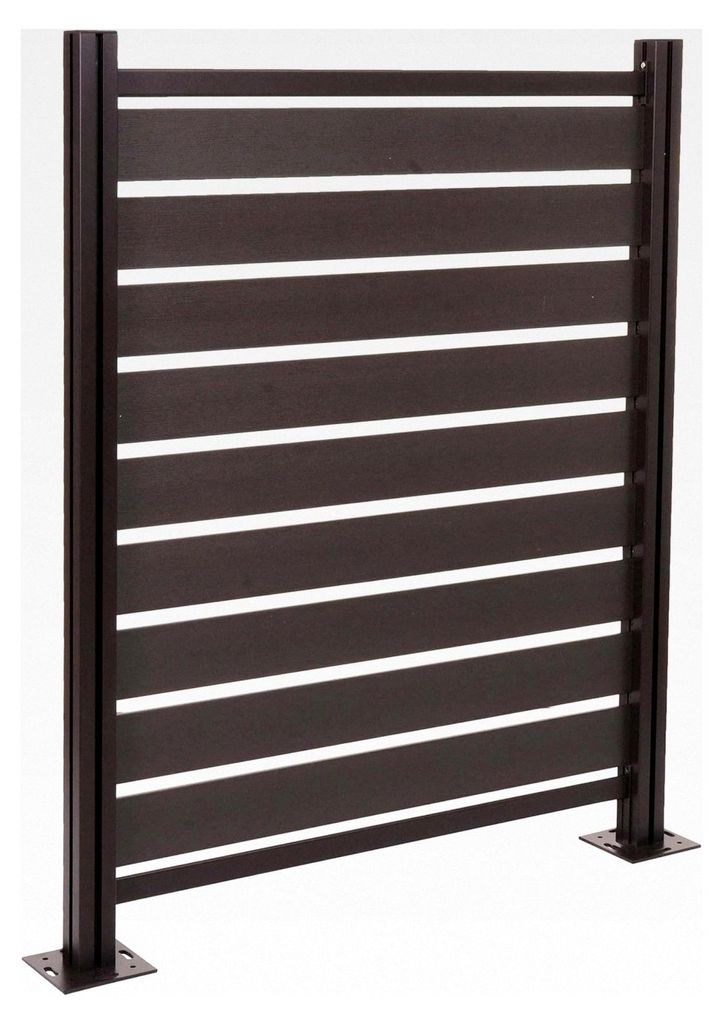 Alu Mülltonnenzaun, Basiselement Mülltonnenverkleidung, Holzoptik erweiterbar 130x110x6cm - anthrazit