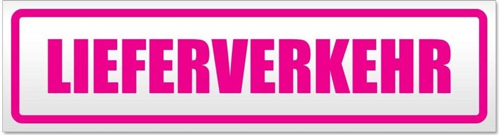 Kiwistar Lieferverkehr Magnetschild Schild magnetisch - 60cm Pink - Magnetfolie für Auto PKW Kfz