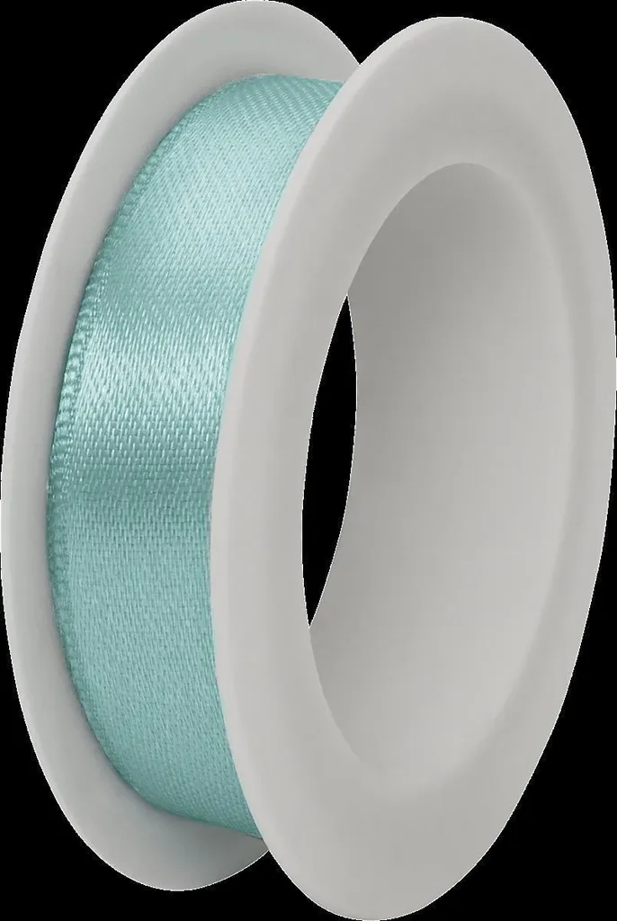 Ruban satin turquoise 15 mm anti-effilochage pour emballages soignés