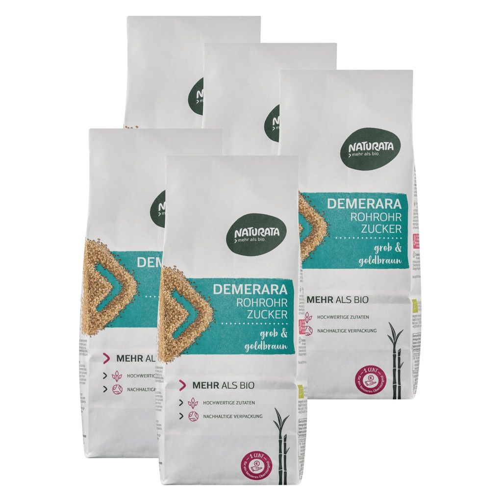 Demerara Rohrohrzucker, 5 x 1 kg Produktbild 