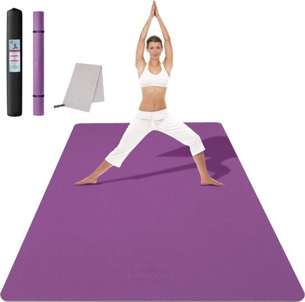Tapis de gym à domicile XXL 183x122 cm pour Fitness et Pilates 6 mm