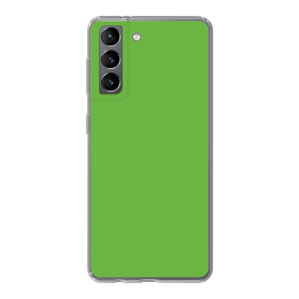 MuchoWow Handyhülle Schutzhülle Hülle für Samsung Galaxy S21 Grün - Farben - Natur Silikon Softcase Handy Hülle - Softcase