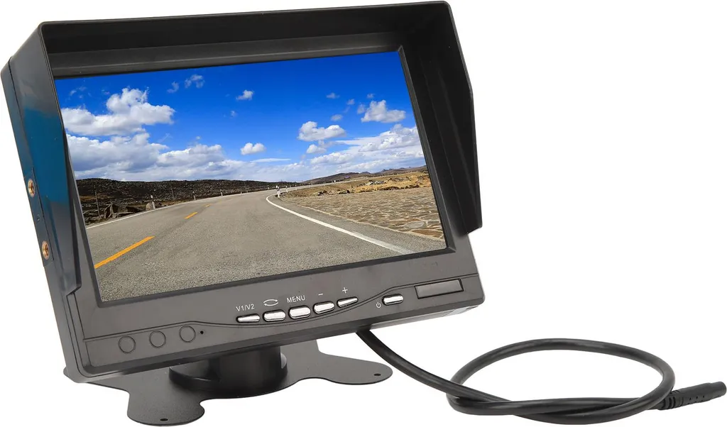 Kit monitor posteriore, schermo IPS da 7 pollici, formato PAL-NTSC, DC 9-35 V, set parcheggio-retromarcia per rimorchi di autocarri, camper, pick-up, RCA