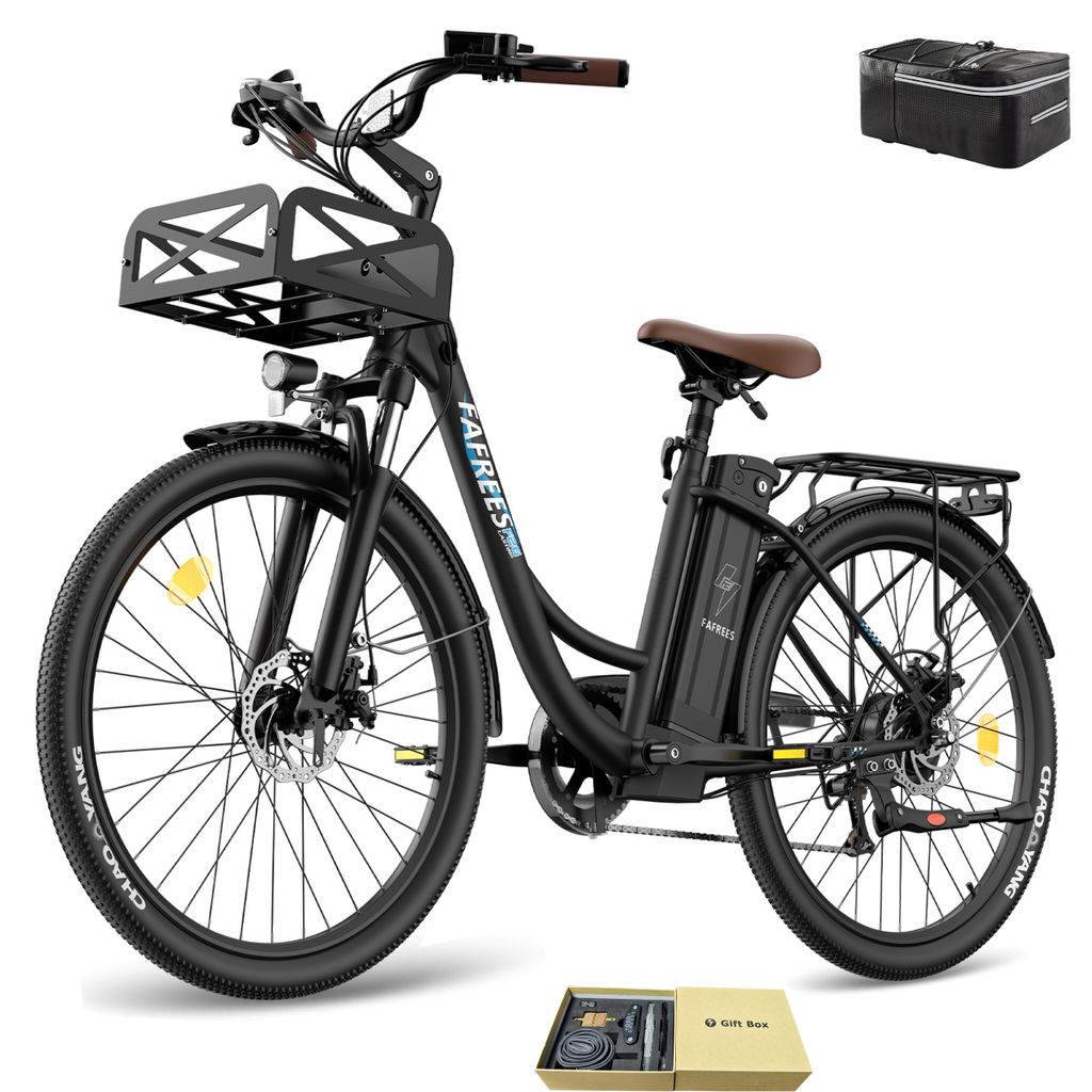 E-Bike Pannensichere Reifen 26 Zoll 158 - 198 cm MTB 36 V 20,3 Ah 730,8 Wh bis zu 160 - 200 km Mountainbike Wasserdicht IP54 mit 7 Gang, Schwarz