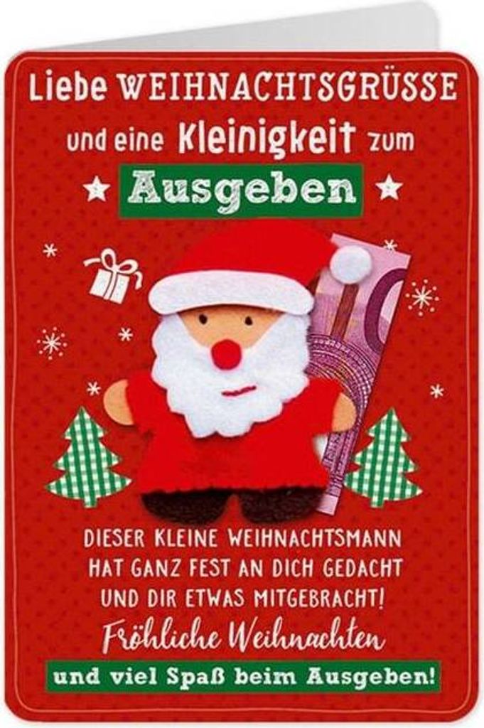 Weihnachtskarte - Geldkarte - Liebe Weihnachtsgrüße