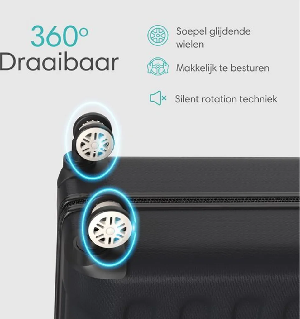 Voyagoux Black Collection: Set 4 Valigie Rigide ABS con TSA e Ruote - 6