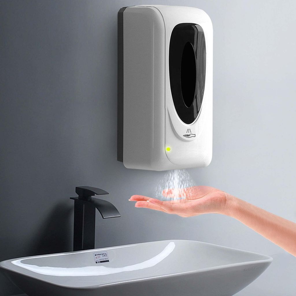 Automatischer Desinfektionsmittelspender 1000 ml, elektrischer automatischer Seifenspender zur Wandmontage mit Sensor, Alkohol-Sprühdesinfektionsm...