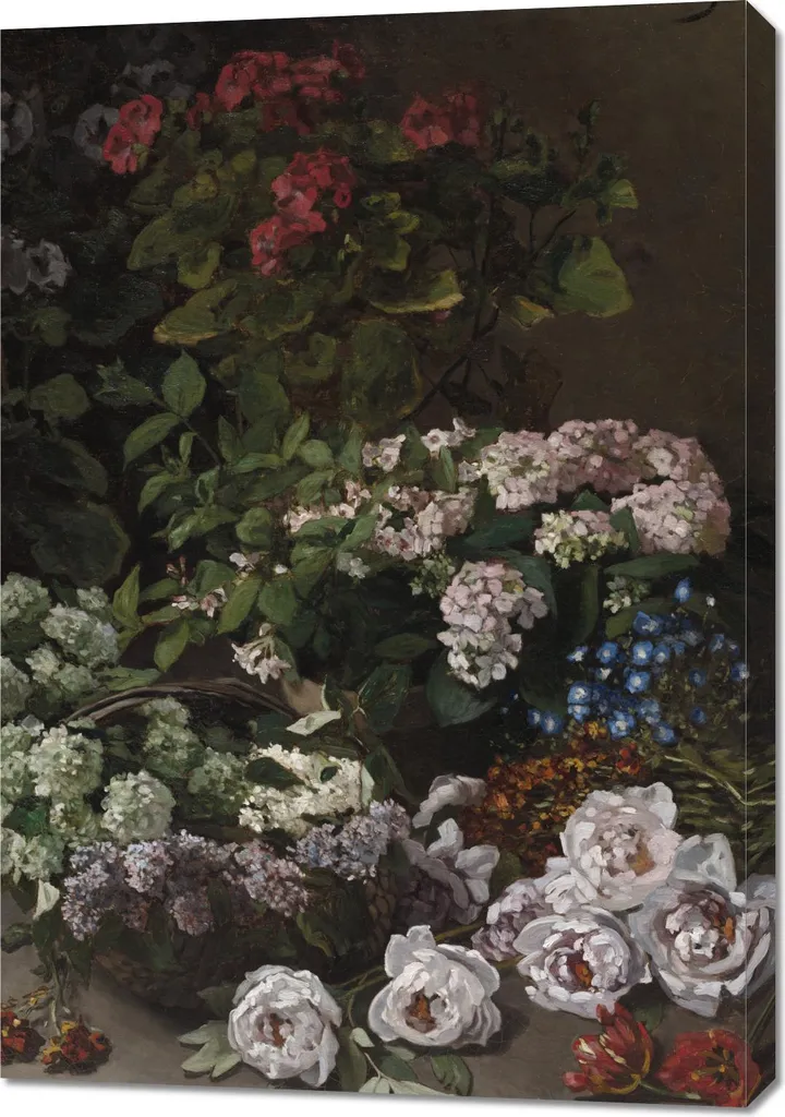 Quadro Monet Spring Flowers 70x100 cm | Tela Vintage per Salotto Online