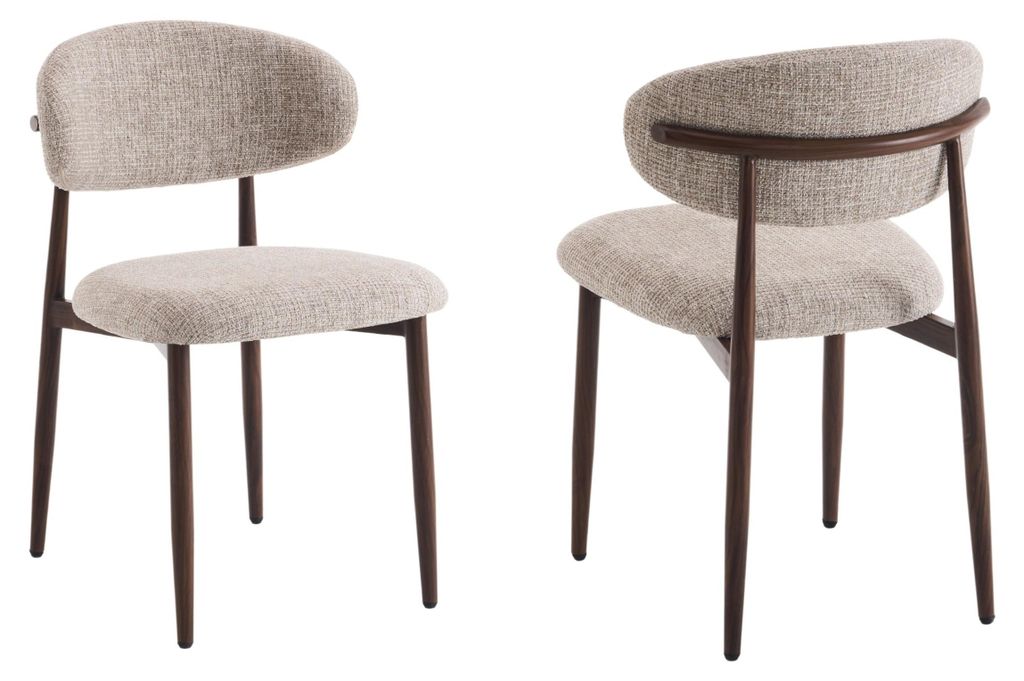 Furnihaus - Chaises de salle à manger Celia Taupe Noyer Image du produit 