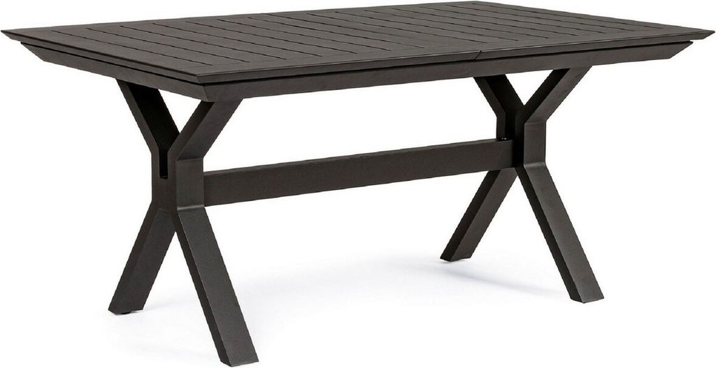 Casa Padrino Luxus Gartentisch Anthrazit 180-240 x 100 x H. 76 cm - Ausziehbarer Esstisch aus pulverbeschichtetem Aluminium - Luxus Garten & Terras...