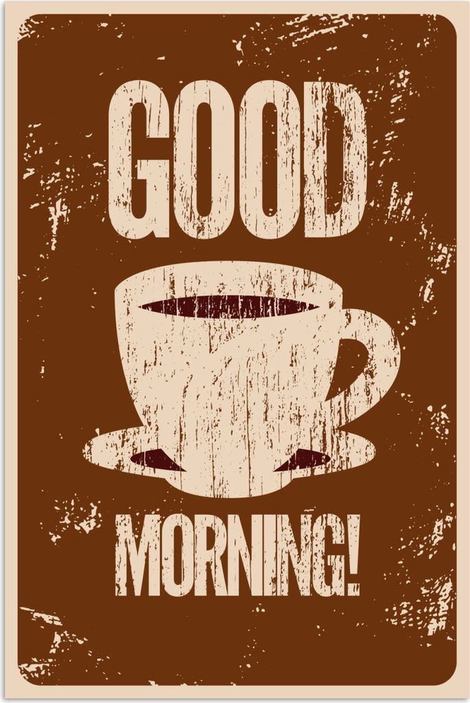 MuchoWow Poster Kaffee - Sprichwörter - Guten Morgen! - Zitate - Jahrgang 20x30 cm - Papierdruck