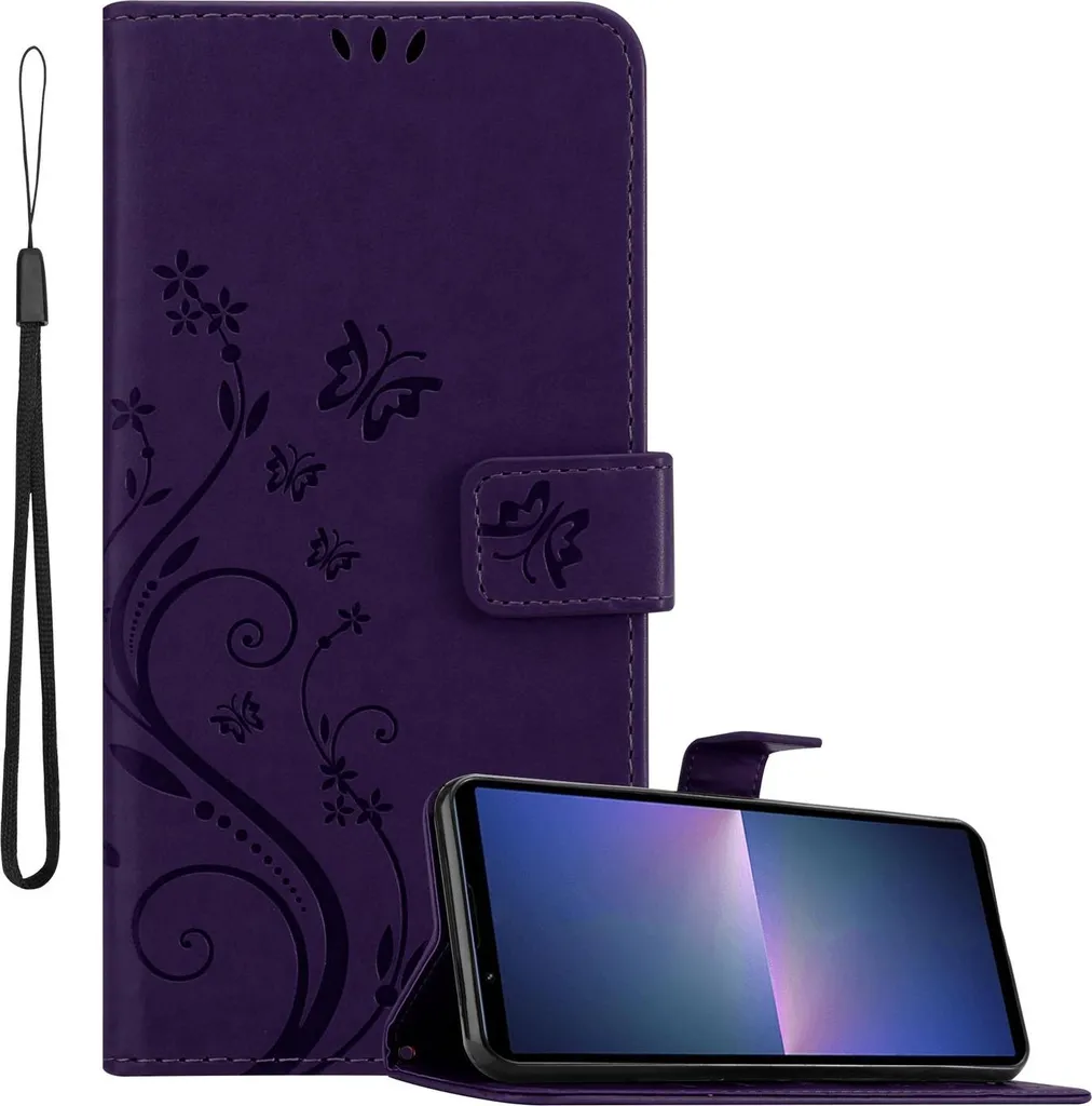 Custodia Elegante Sony Xperia 5 V Cadorabo Floral Purple - Chic & Safe