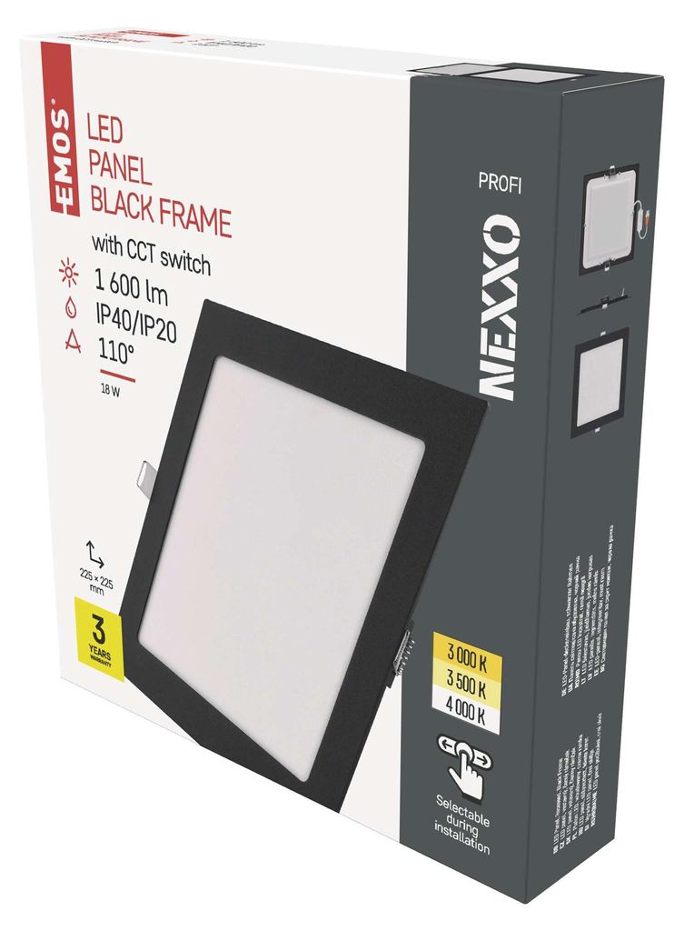 LED-Einbauleuchte NEXXO, quadratisch, silber, 18W, mit Change CCT