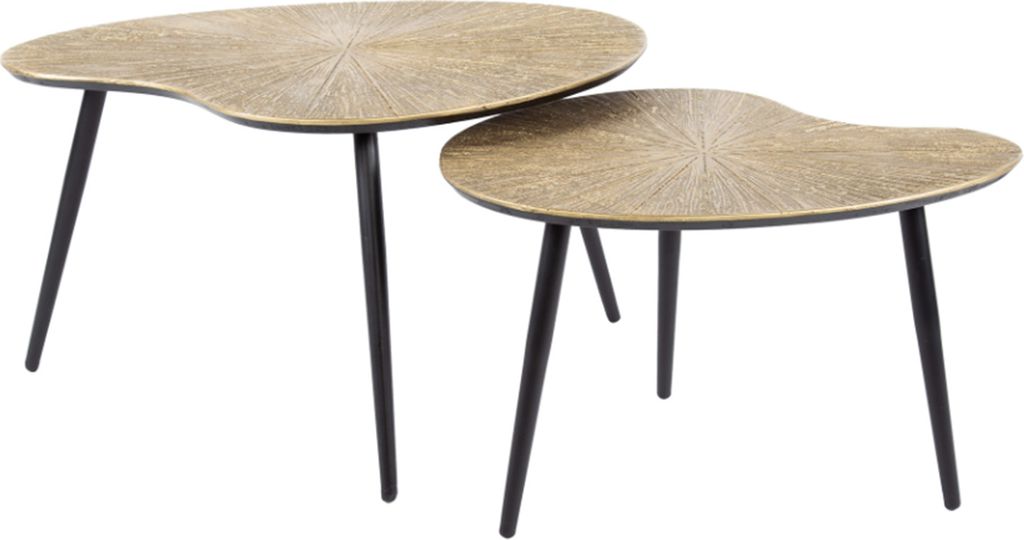 KAWOLA Couchtisch TIBALI Set 2-tlg. Metall bronze nierenförmig