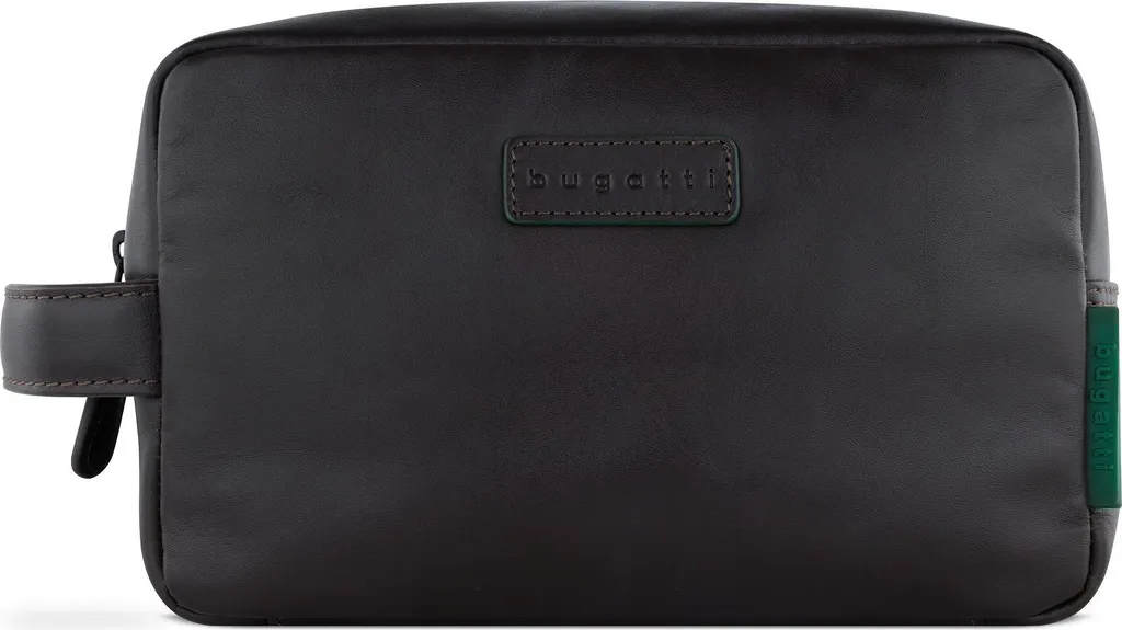 Washbag bugatti Clark en cuir marron avec large ouverture et multipoches