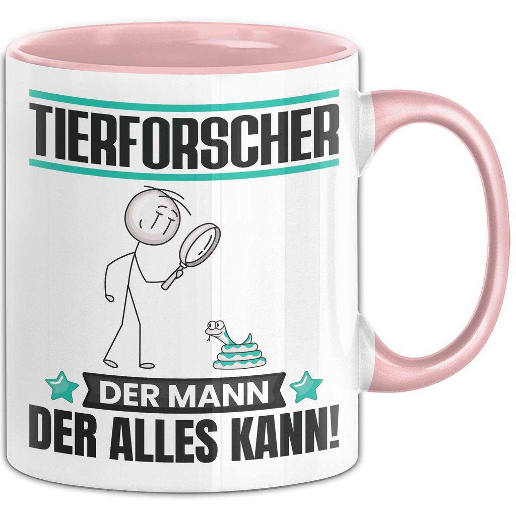 Tierforscher Tasse Geschenk für Tierforscher Der Mann Der Alles Kann Geschenkidee zum Geburtstag (Rosa)