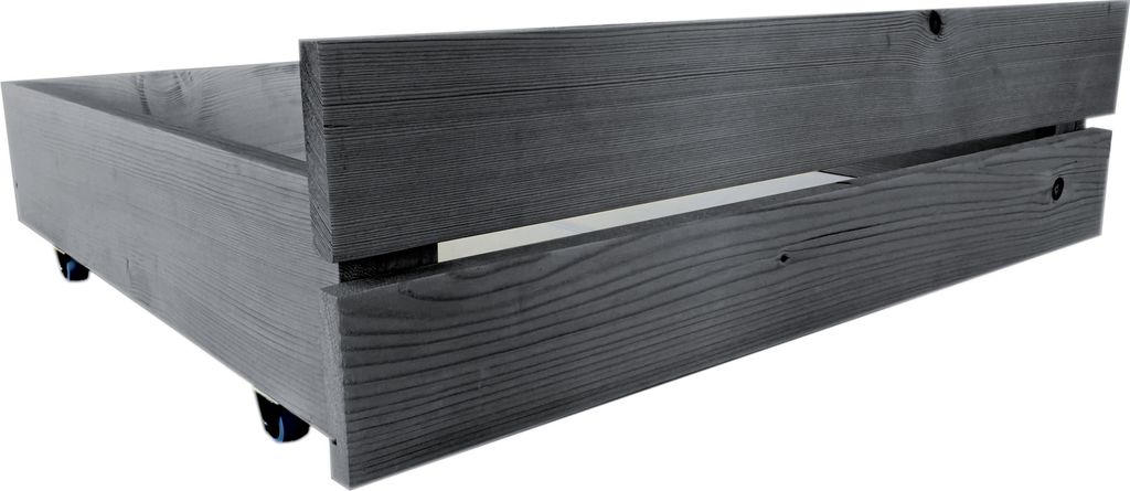 Lermowood Schubladen-Set für Palettenbett M2 Grau 40cm- Massives Kiefernholz auf Rollen