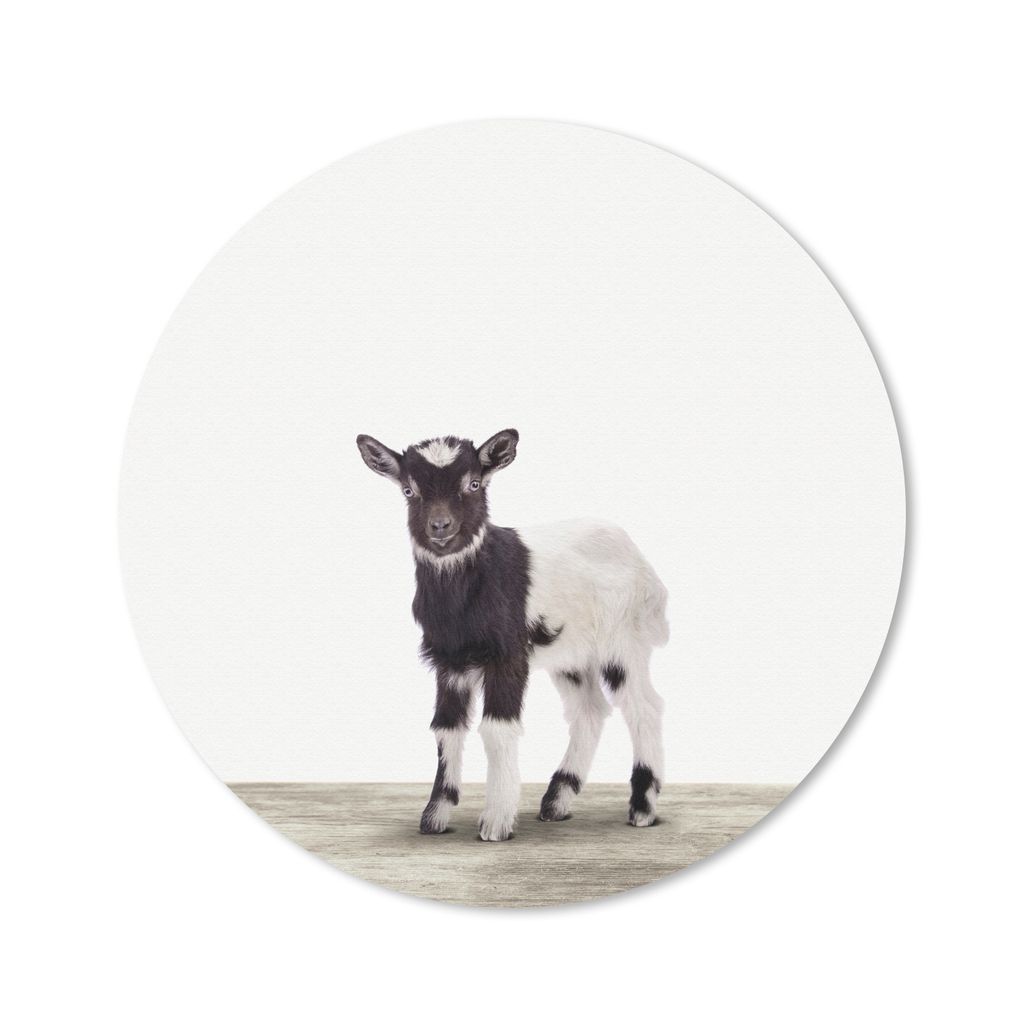 MuchoWow Mauspad Mousepad Tiere - Ziege - Schwarz - Weiß 30x30 cm - Mousepads - Maus Mat - Pad - Mausunterlage - Tischunterlage - Schreibtischma...