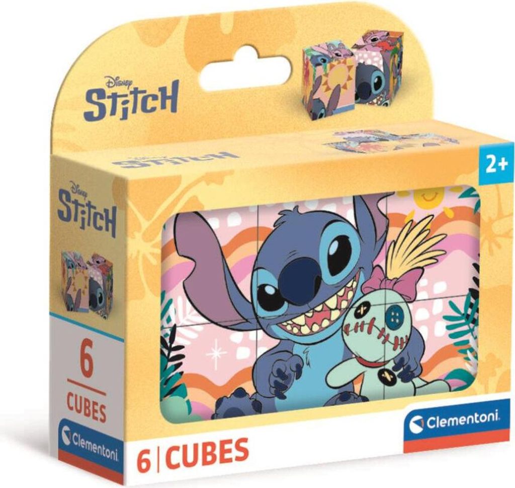 6 Würfelbau-Puzzle DISNEY STITCH | Clementoni 40905 | 2+