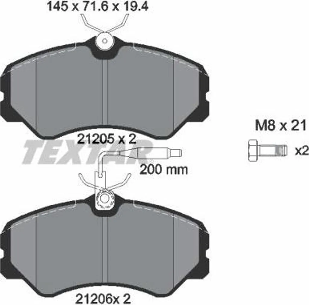Plaquettes de Frein TEXTAR Haute Performance OE 09938205 Type Origine