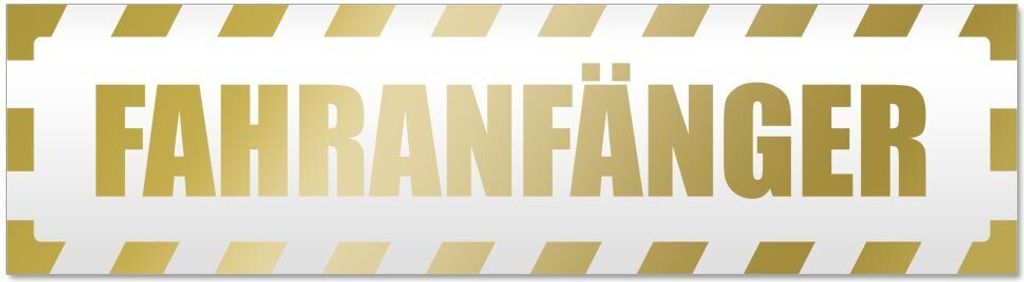 Kiwistar Fahranfänger gestreift Magnetschild Schild magnetisch - 45cm Gold - Magnetfolie für Auto PKW Kfz
