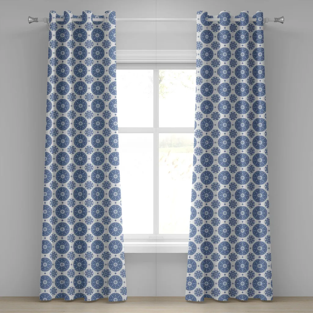 Rideau de salon vintage bleu pour ambiance champêtre française 280x225