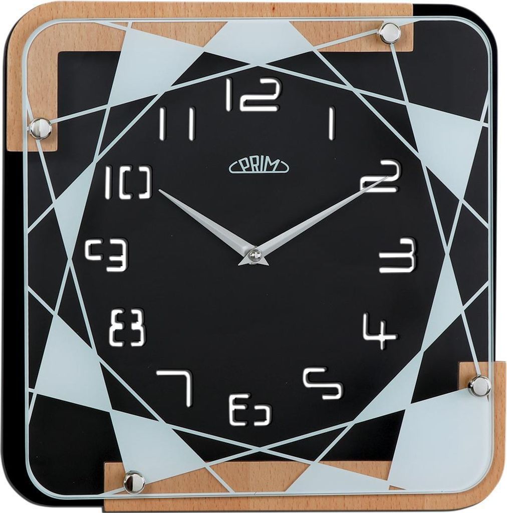 PRIM Today Wanduhr Metall Schwarz 30 x 30 cm arabische Produktbild 