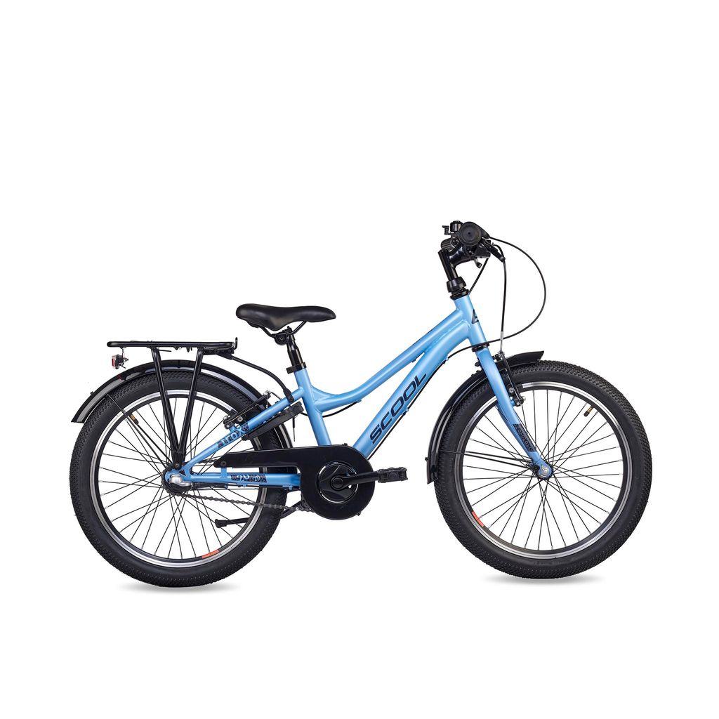 20 Zoll Kinderfahrrad, 3-Gang, Jungenfahrrad, S’COOL troX, ab 6–9 Jahre, 115–130 cm, Hellblau/Dunkelblau