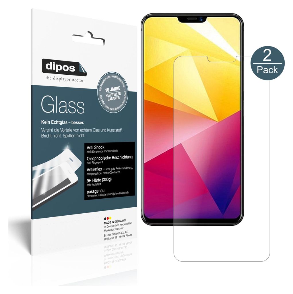 2x Schutzfolie für Vivo X21i matt - Anti-Shock 9H Folie dipos Glass Displayfolie