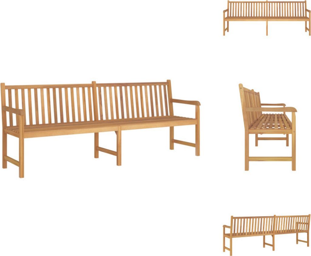 vidaXL Gartenbank 228 cm Massivholz Teak - Gartenbänke