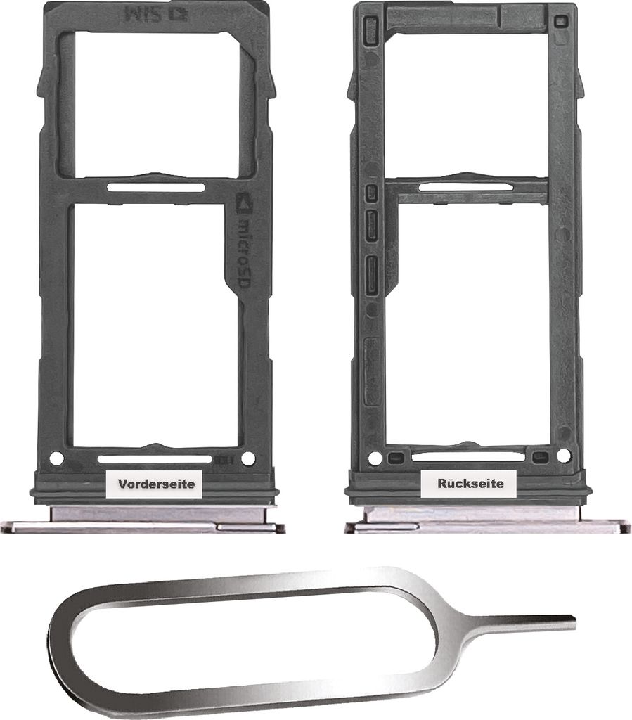 Samsung Galaxy S10 / Plus Sim Karten Halter Tray Adapter Fach Stecker Slot + Nadel Single Pink